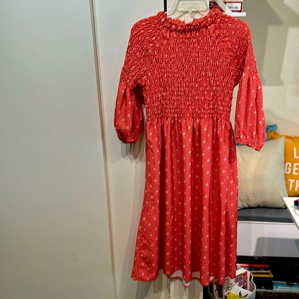 Orange Mid-Calf Dress